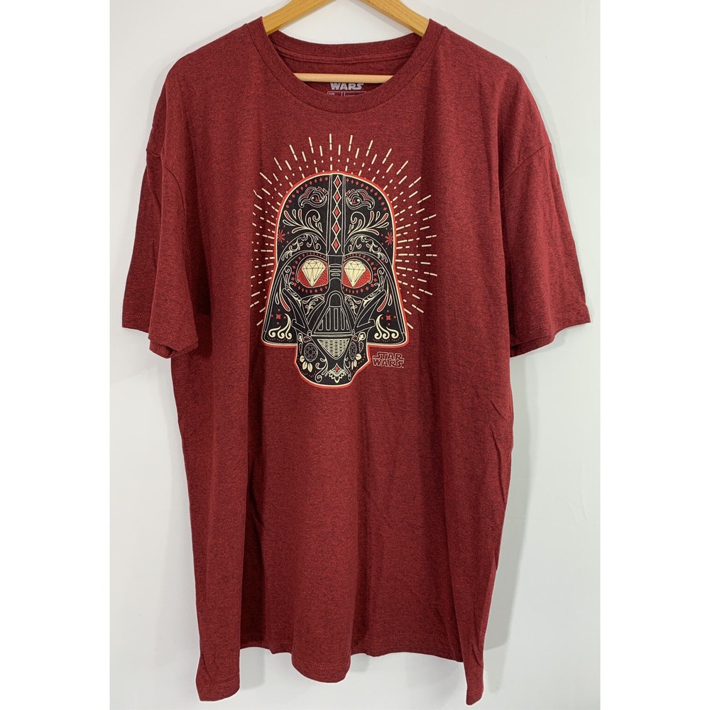 Star Wars Darth Vader Men's‎ T-shirt 2XL Cotton Burgundy Red